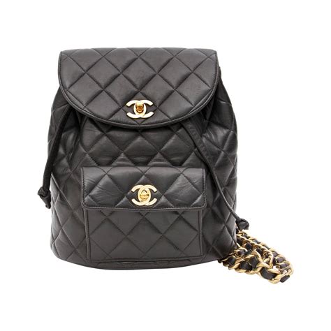 chanel black backpacks